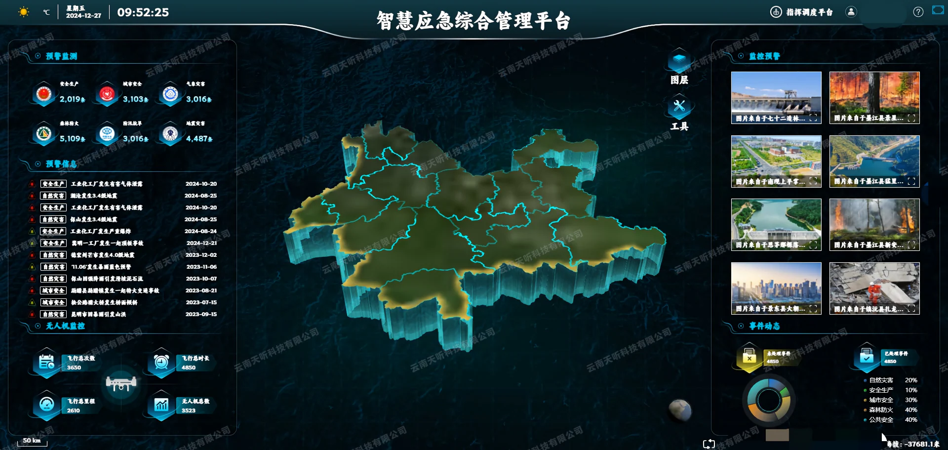 智慧应急综合管理平台系统界面